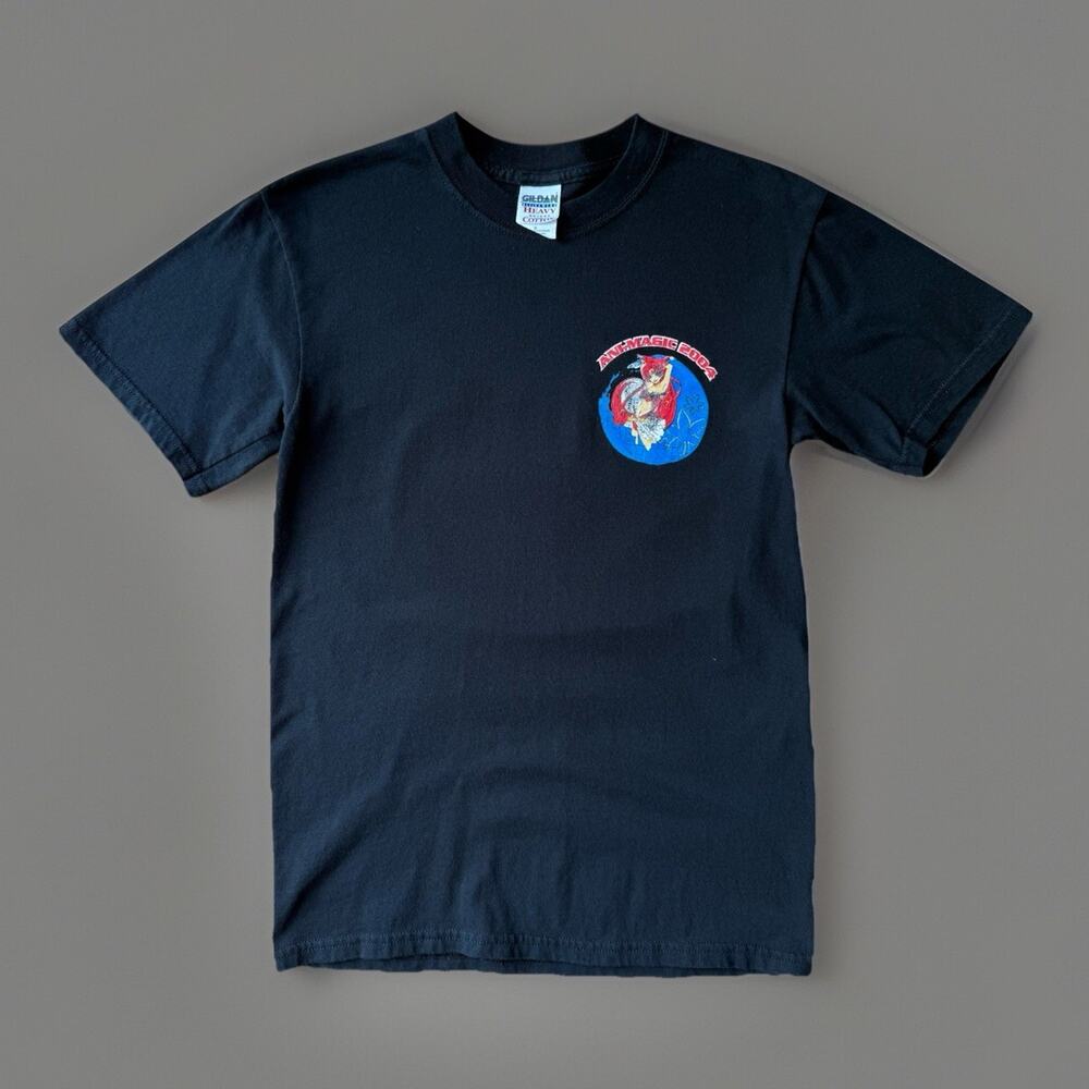 Vintage Ani Magic Shirt Small Black Y2K Anime Promo Japan Art Manga Streetwear
